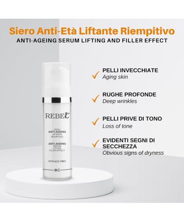  Licofarma Rebel Antiage Pro Anti-Ageing Serum | Lifting and Filling | Marked Wrinkle Treatment | With Hyaluronic Acid at 3 Molecular Weights | Airless Bottle 30ml - Buy Online on GoSupps.com