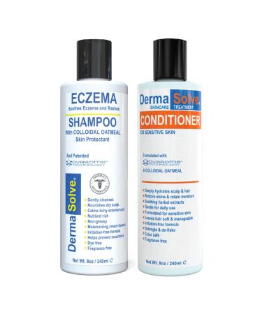 Eczema Relief Shampoo & Conditioner (Combo Pack) | Eczema Flare Control Scalp & Dandruff Relief Therapy That Protects, Moisturizes, and Repairs Skin by DermaSolve - Kids, Babies & Adults - Steroid Free (Shampoo & Condition… - Buy Online on GoSupps.com