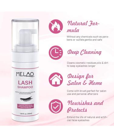 Eyelash Extension Cleanser - Non-Irritating Foaming Lash Shampoo | Oil Paraben & Sulfate Free | 1.69fl.oz for Professional Salons - Buy Online on GoSupps.com
