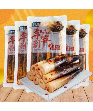 Fresh Hand Peeled Bamboo Shoots 200g/400g Instant Chinese Spicy Snack Pickled Vegetables Mountain Pepper Bamboo Shoots Pickled pepper Crispy Bamboo Shoots (Spicy flavor400g 1pack) Spicy flavor400g 1pack