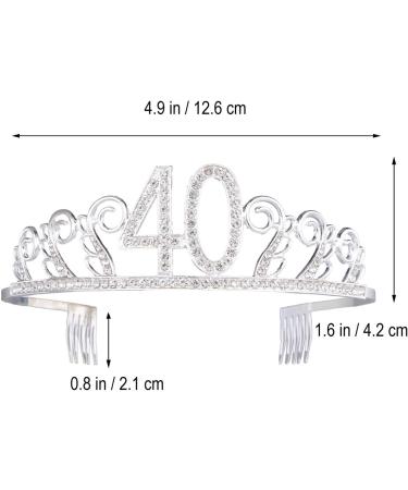Frcolor Birthday Crystal Tiara Crown 40th Rhinestone Princess Queen Headband - Buy Online on GoSupps.com