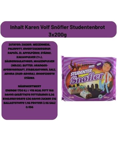  Needforsweet Karen Volf Sn fler "Studentenbrot" 3 200 g | Danish Cake Bar with Cocoa Icing and Sprinkles Scandinavian Speciality | Ready to Eat | Coffee Cookies and Snacks | Preservation Pack - Buy Online on GoSupps.com