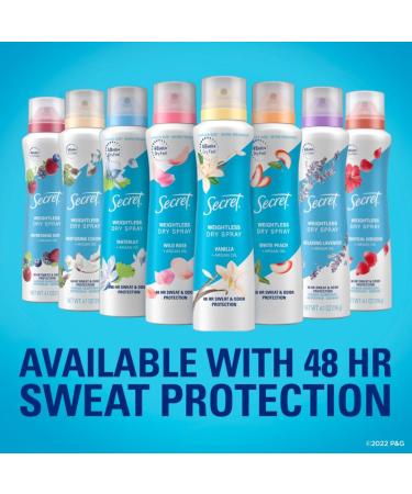 Secret Dry Spray Aluminum Free Deodorant for Women 48hr Weightless Odor Protection Gentle on Skin Cherry Blossom Scent 4.1 oz (Pack of 2) Cherry Blossom 4.1 Ounce (Pack of 2) - Buy Online on GoSupps.com