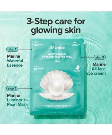 JM Solution Marine Luminous Pearl Deep Moisture 3 Step Mask - 10 Sheets for Dry Skin - Buy Online on GoSupps.com