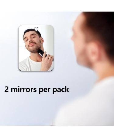 2 Pack Fogless Shower Mirror for Shaving - 8x10.7 | Wall Hanging & Portable Travel Mirrors - Unbreakable & Frameless - Perfect for Camping, Makeup, and Bathroom - 10.7x8 - Buy Online on GoSupps.com