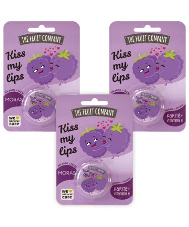The Fruit Company Moras Lip Balm 3 Pack Moisturizes and repairs with butter and shea Vitamin E Mineral oil free