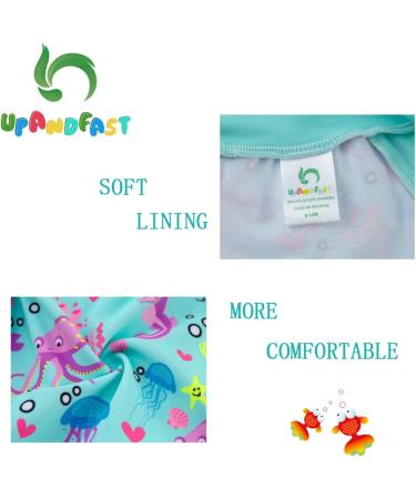 UPF 50+ Green Baby Girl One Piece Swimwear Suit with Sun Hat 6-9 Months | UPandFast Toddler Swimsuit - Buy Online on GoSupps.com