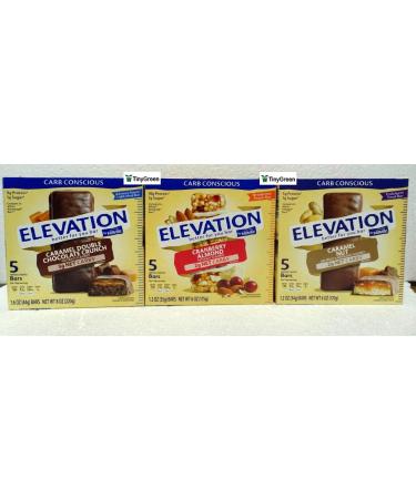 Elevation by Millville Protein Bars Carb Conscious 3 Variety Flavors Bundle (Pack of Three)