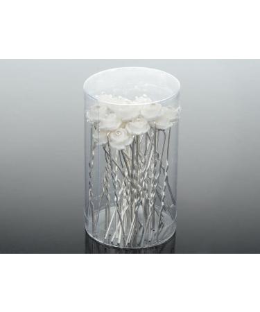 Yantu Women's Flower Hair Pins for Wedding - 20 Pcs White Bridal Hair Accessories - Buy Online on GoSupps.com