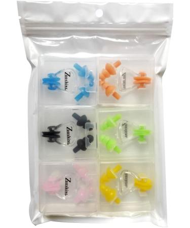 Zooshine Waterproof Silicone Swimming Earplugs Nose Clip Set - 6 Sets in Storage Box - Buy Online on GoSupps.com