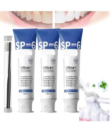 SP-6 Ultra Whitening SP 6 tooth paste Ultra Whitening Toothpaste SP-6 Deep Cleaning Care Toothpaste Prevents Tartar Whitens Teeth Fresh Breath (Blue-3Pcs))