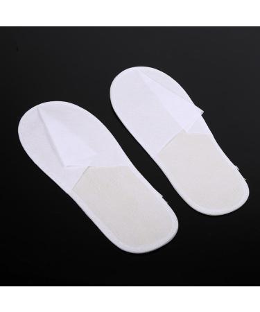 Lyrlody Disposable Hotel Slippers for Couples - Unisex Portable Slippers Set for Beauty Centers Wellness and Hotels - 27 x 11 cm White - Buy Online on GoSupps.com
