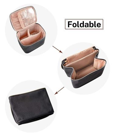 OCHEAL Travel Makeup Bag Organizer for Women - Black Toiletry Bag with Large Capacity for Skincare and Cosmetics - Buy Online on GoSupps.com