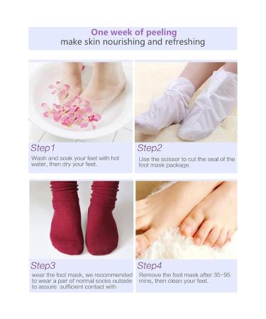 Lavender Foot Peeling Mask - 4 Bags (35ml each) for Cracked Heels & Dead Skin Removal | International Shipping - Buy Online on GoSupps.com