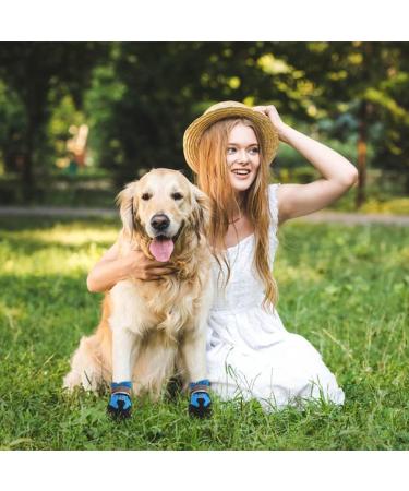 Waterproof Dog Shoes for Small & Medium Dogs - 4 Pack with Reflective Straps & Anti-Slip Sole - Winter Paw Protectors - Blue (XXL) - Buy Online on GoSupps.com