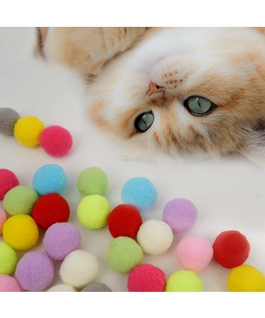 FUPUSUN 30pcs Soft Cat Toy Balls for Indoor Cats - Interactive and Quiet Pom Pom Toys for Kittens - 3CM Diameter - Buy Online on GoSupps.com