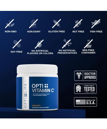 Opti + Vitamin C 1000mg Capsules | Buffered Vitamin C Time Release Essential Antioxidant Immune System Support & Promotes Healthy Aging* | 100 capsules/100 Servings - Buy Online on GoSupps.com