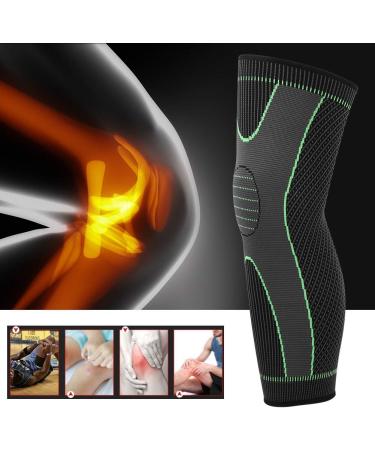 Keenso Black Green Elastic Sports Knee Pad Guard | Warm Lengthen Leg Sleeve Kneepad | 1PC - Buy Online on GoSupps.com