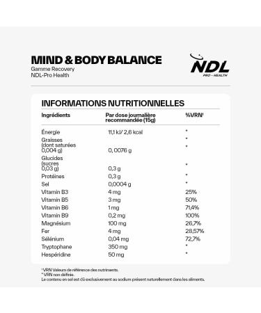 NDL Pro-Health Mind & Body Balance - Tryptophan Supplement with Magnesium and Vitamin B6 Stress Relief Sleep Wellness Physical and Mental Wellness 30 Capsules by Rafa Nadal - Buy Online on GoSupps.com