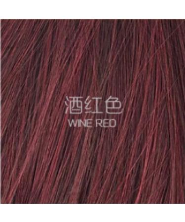 Korean Fashion Long Curly Wig with Thin Bangs - Red Wine Hot Water Ripple Hair Set for Women - International Shipping Available - Buy Online on GoSupps.com