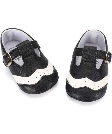 LACOFIA Baby T-Bar Sneakers 3-6 Months - Black | Infant Anti-Slip First Walking Shoes - Buy Online on GoSupps.com
