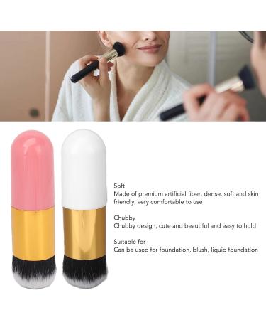 Verdant Touch Portable Makeup Brush Facial Foundation Makeup Brush Portable Chubby Face Brush Artificial Fiber Soft and Skin-Friendly Pink Gold/White Gold - Buy Online on GoSupps.com