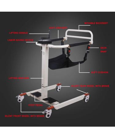 Patient Lift Wheelchair For Home Steel Transport Wheelchair Multifunctional Elderly Disabled Full Body Patient Transfer Lifter With Padded Seat 330 Lbs Weight Capacity(Color:C) - Buy Online on GoSupps.com