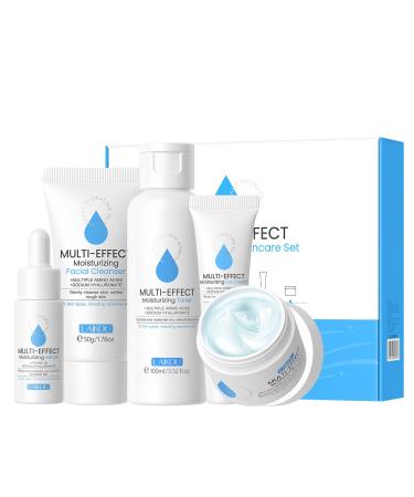 Hyaluronic Acid Hydrating Skincare Set MrCuvaryas Multi-Effect Moisturizing Skin Care Sets & Kits Pamper Sets For Women Gifts Skincare Gift Set With Serum Cleanser Toner Eye Cream Face Cream