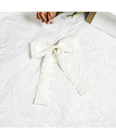 Limtula Pleated Trim Bowknot Shape Hairpin for Teenager Girl Elegances Charm Ribbon Hair Barrettes for Sweet Hair Styling Tool White 6 - Buy Online on GoSupps.com