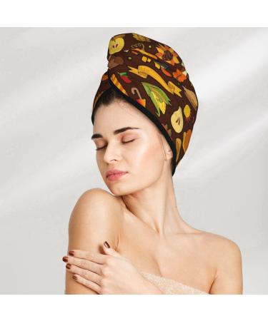 Thanksgiving Microfiber Hair Towel - Soft Super Absorbent Hair Wrap for Women's Long Curly & Thick Hair - Buy Online on GoSupps.com