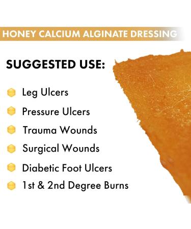 DILUMAMED Manuka Honey Calcium Alginate Dressing 2x2 (Pack of 6) for Wound Care - Ideal for Cuts, Skin Tears, Burns, Pressure Sores, Diabetic Ulcer - Buy Online on GoSupps.com