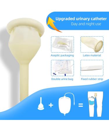 Premium Latex Condom Catheter Set - Self-Sealing Leg Bag & Urine Bag 7 Condoms Quick Drainage No Backflow Day & Night Use - Buy Online on GoSupps.com