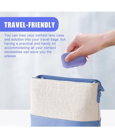 FAWCOTU 3-Pack Contact Lens Case with Mirror & Tweezers | Leak-Proof Travel Set in Blue Purple & Brown | Perfect for Home & Travel - Buy Online on GoSupps.com
