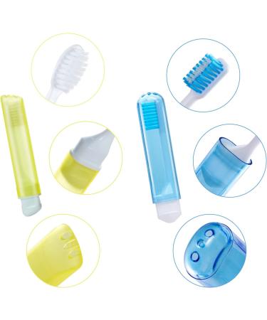 Fengek 10-Piece Mini Folding Travel Toothbrush Kit with Case - Portable for Adults, Camping, Hiking, Business Trips - 2 Styles, 9 Colors - Buy Online on GoSupps.com
