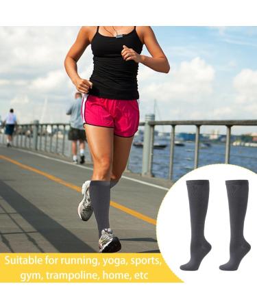 Rixotix Knee Socks for Men & Women - Compression Support Stockings Cotton Breathable Long Socks in Gray (Size 34-39) - Comfortable & Stylish - Buy Online on GoSupps.com
