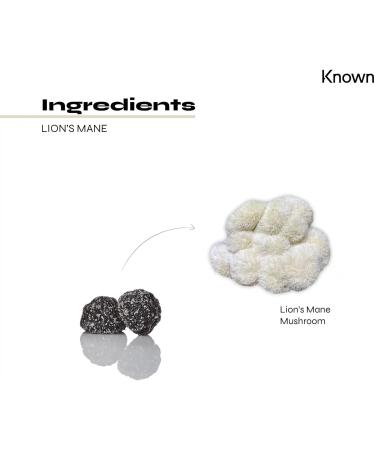Lions Mane 1000mg Mushroom Gummies by Known | Nootropic Supplement for Cognition, Mood, Immunity & Inflammation | Blueberry Flavour | 60 Vegan Gummies - Buy Online on GoSupps.com