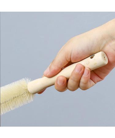 Cup Cleaner Brush Bottle Brush with L Shape Brush Head | 360 Degree Cleaning Bottle Brush Bottle Cleaner for Wine Glass Water Cup Teapot Thermos Kettle Baby Bottle Cleaner Fpvpro Wooden Handle Narrow Tip 11.8 Inches (30 - Buy Online on GoSupps.com