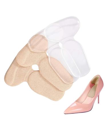 Heel pillow heel holder high heel insole shoes heel protection anti-slip & strong sticky football for women and men pain relief for Heel Pain Treatment Gel insert (2 pairs) transparent/complexion.