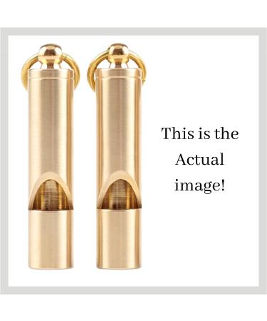 FUTURESTEPS Premium Brass Whistles Set of 2 with Black Lanyard - Loud Survival Whistles - Buy Online on GoSupps.com