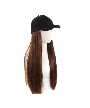 Baseball Cap with Hair Extensions Ladies Long Wavy Curly Synthetic Wig Hat Hair Extension Adjust Size Of Hat Wig Hat Wig(Color:12)