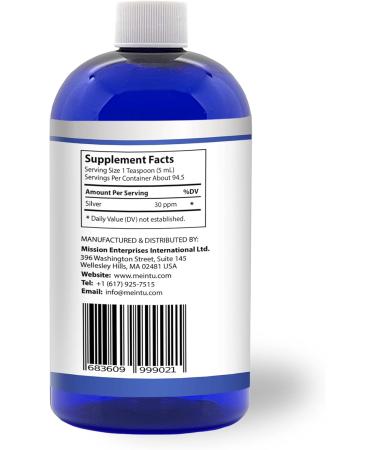 Human by MEINTU Ultra-Pure Colloidal Silver for Natural Immune Support* - 16oz - Economy Refill Size Premium Ionic Silver Hydrosol Supplement Safe for Adults Children and Pets - Buy Online on GoSupps.com