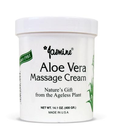 Jasmine Aloe Vera Massage Cream. Keep Your Face and Body Fresh and Soft with Anti-Aging Therapy Cream. Have Deeply Moisturized and Nutrition on Your Skin. Organic Aloe Vera Extract. 400 g / 14.1 Oz 14.1 Ounce (Pack of ...