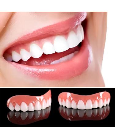 2 Pairs Fake Teeth Veneers - Instant Cosmetic Smile Enhancer for Men & Women | Teeth Whitening Cover for Bad Teeth - Buy Online on GoSupps.com