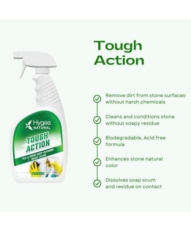 Tough Action Tile & Grout Deep Cleaner - Biodegradable Formula Removes Dirt & Scum Enhances Stone Color No Harsh Chemicals Ready to Use Gallon - International Shipping Available - Buy Online on GoSupps.com