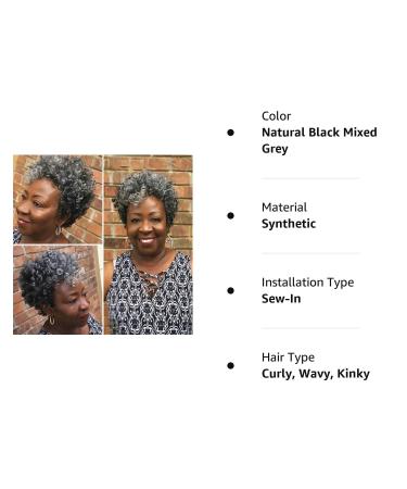 MIMAN 10 Inch Short Saniya Curls Crochet Hair 5-Packs, Black Mix Grey - Synthetic Braiding Hair for Black Women - Buy Online on GoSupps.com