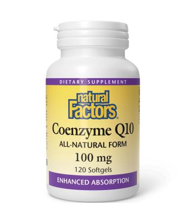 Natural Factors Coenzyme Q10 100mg as Ubichinon high -dose 120 soft capsules laboratory testing soybreis gluten -free without genetic engineering