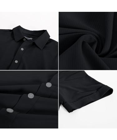 PaulJones Men's Short Sleeve Business Shirt - Non-Iron Breathable Regular Fit XL Black - Perfect for International Shipping - Buy Online on GoSupps.com