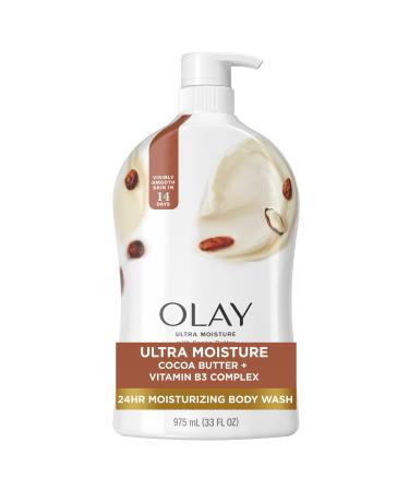 Olay Ultra Moisture Body Wash for Women 24hr Moisturizing Deeply Nourishes Vitamin B3 Complex Cocoa Butter Scent 33 fl oz