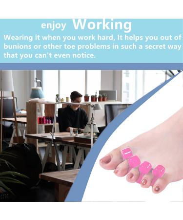 ZaxSota Pedicure Toe Separators - Washable Toe Spacers for Nail Polish, Orthopedic Bunion Relief - 2 Pairs Pink - Buy Online on GoSupps.com