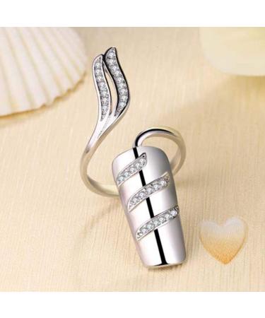 Rhinestone Finger Claws Set - 4Pcs Adjustable Nail Rings for Nail Art Decoration - Purple Girls Jewelry - Buy Online on GoSupps.com